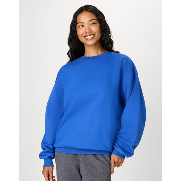 Hanes Ultimate Men's Heavyweight Fleece Crewneck Sweatshirt Deep Royal S