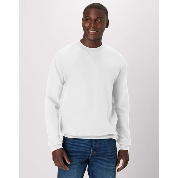 Hanes Ultimate Men's Heavyweight Fleece Crewneck Sweatshirt White 3XL