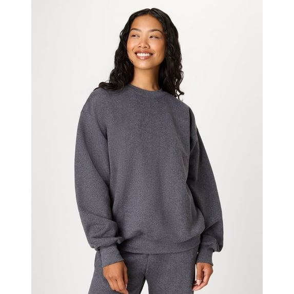 Hanes Ultimate Men's Heavyweight Fleece Crewneck Sweatshirt Charcoal Heather M