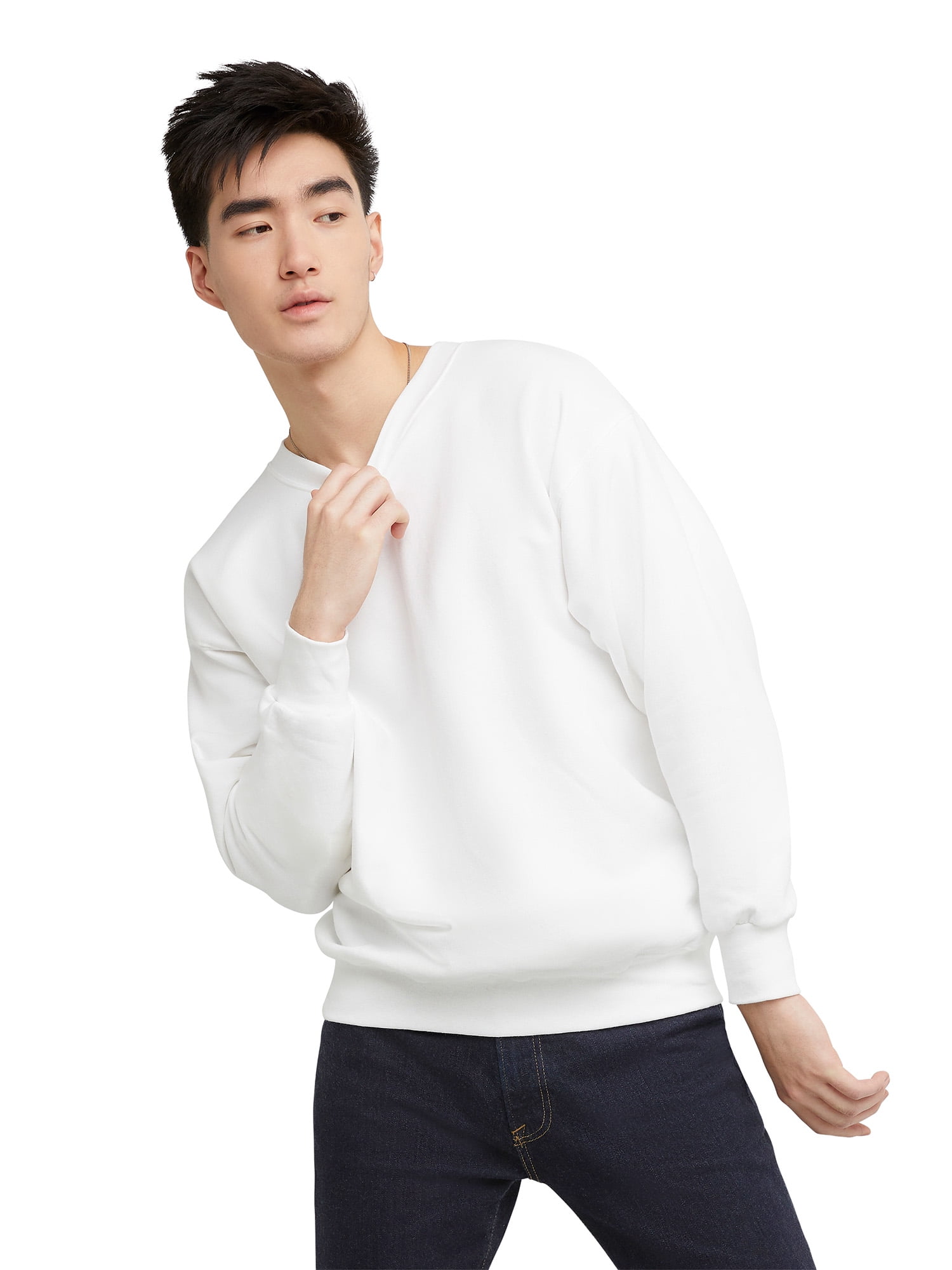 Hanes Men s and Big Men s Ultimate Cotton Heavyweight Sweatshirt Sizes S 3XL Walmart
