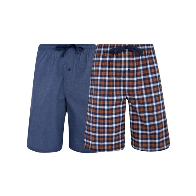 Hanes Men's and Big Men's Woven Stretch Sleep Jam Shorts, 2Pack