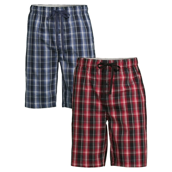 Hanes Men's and Big Men's Woven Stretch Sleep Jam Shorts, 2-Pack