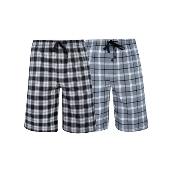 Hanes Men's and Big Men's Woven Stretch Sleep Jam Shorts, 2-Pack