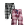 thumbnail image 1 of Hanes Men's and Big Men's Woven Stretch Sleep Jam Shorts, 2-Pack, 1 of 5