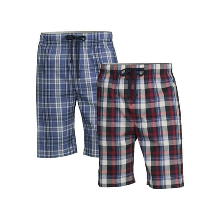 Hanes Men's and Big Men's Woven Stretch Sleep Jam Shorts, 2-Pack