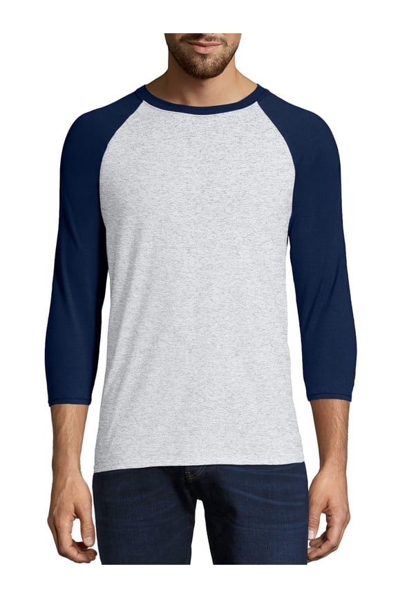 Men's and Big Men's X-Temp Baseball Raglan Tee, Up To Size 3XL