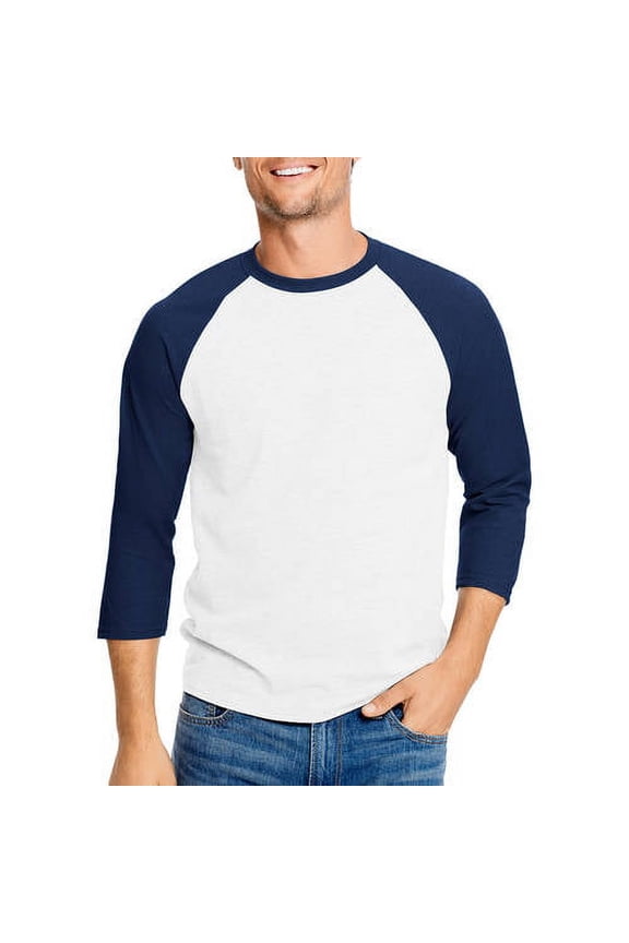 Men's and Big Men's X-Temp Baseball Raglan Tee, Up To Size 3XL