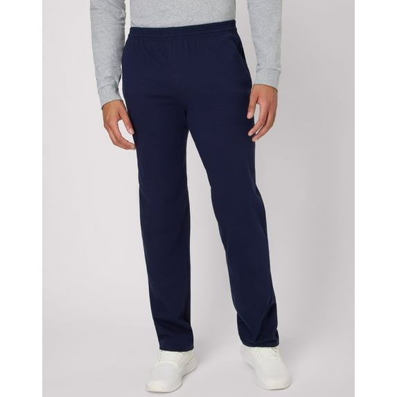 Hanes Essentials Men's Cotton Jersey Pants, 32" Navy L