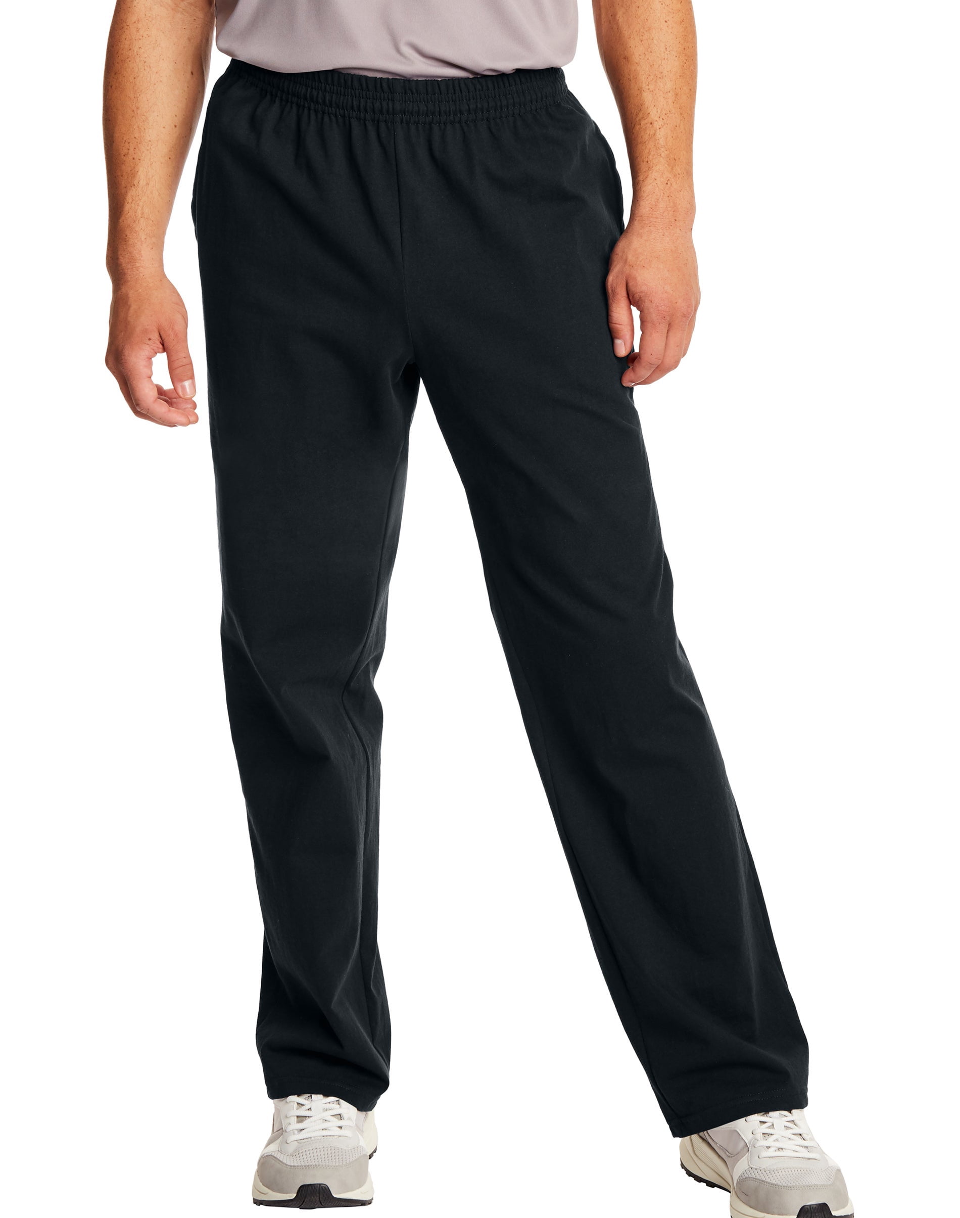 Sweatpants - Essentials Midweight Cotton Jersey Lounge Pants - Open Bottom - Pockets - 32"