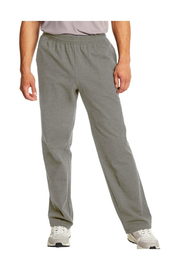Essentials Men's Cotton Jersey Pants, 32" Charcoal Heather S