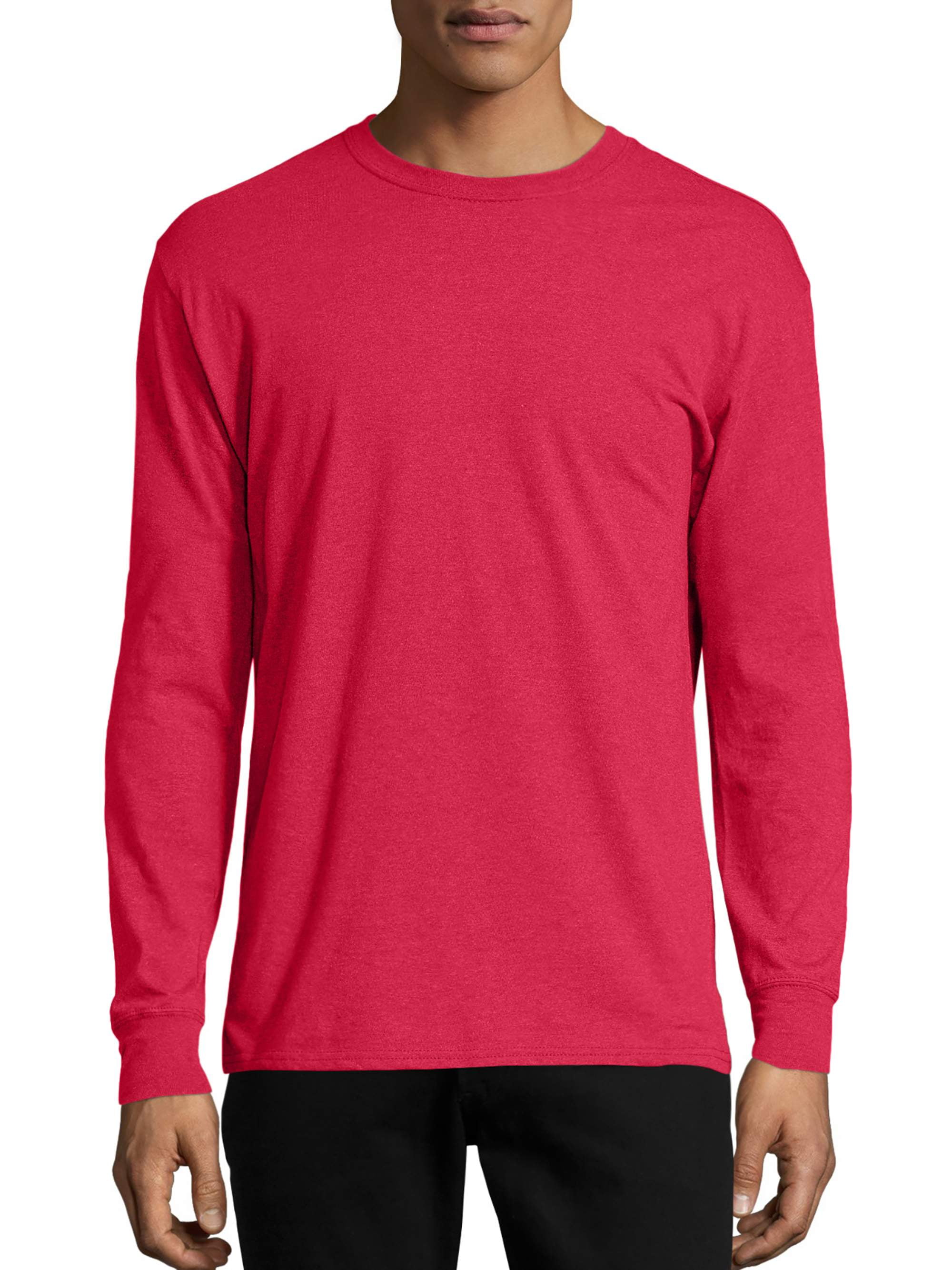 Hanes Men's and Big Men's X-Temp Lightweight Long Sleeve T-Shirt, Up To  Size 3XL 