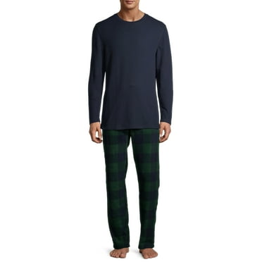 Hanes Men's and Big Men's Xtemp Crewneck and Cozy Microfleece Pants Pajama Set, 2-Piece, Sizes S-5XL