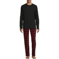 thumbnail image 1 of Hanes Men’s and Big and Tall Men’s Long Sleeve Crewneck Pajamas Set, 2-Piece, 1 of 6