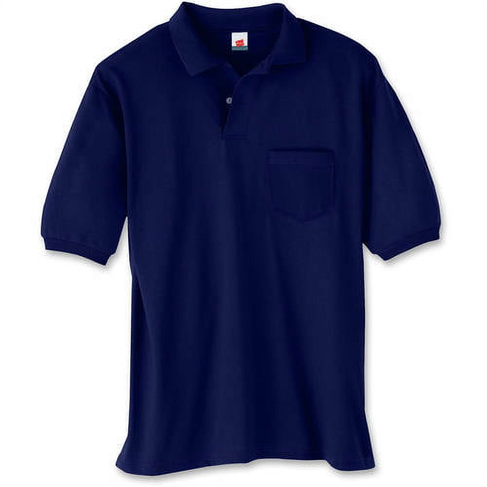Hanes Men's comfortblend ecosmart jersey polo with pocket