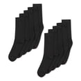 thumbnail image 1 of Hanes Men's Platinum 10 Pack Crew Socks in Black-Shoe Size 6-12, 1 of 5
