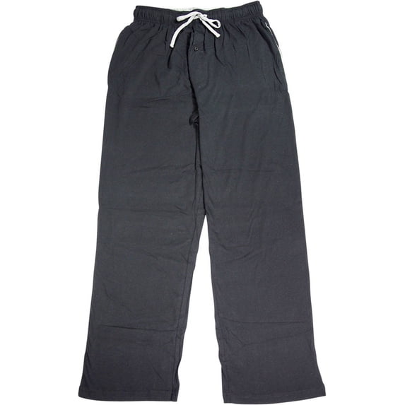 Hanes Men's Solid Knit Sleep Pant with Pockets and Drawstring, Black, Medium