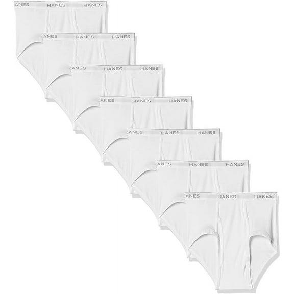 Hanes Mens 100% Cotton No Ride Up Briefs with Comfort Flex Waistband - X-Large White 7 Pack