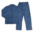 thumbnail image 1 of Hanes Mens 2 Piece Navy/Sky Blue Plaid Woven Sleepwear Pajama Set Sleep Set S, 1 of 1