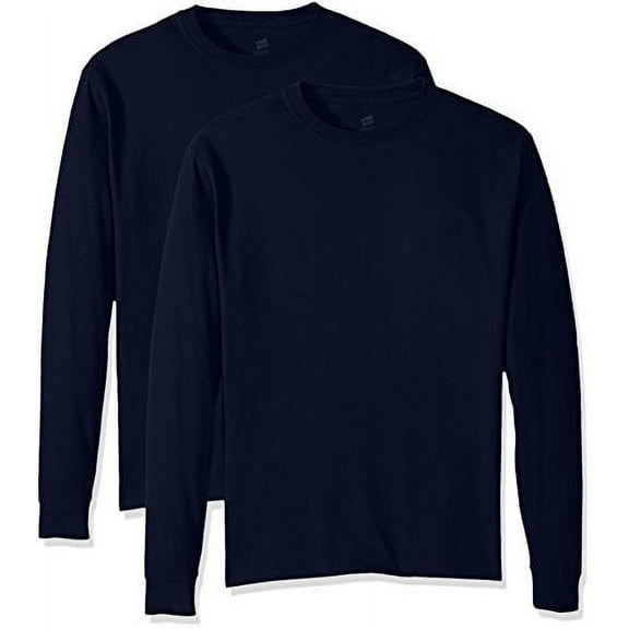 Hanes Mens 5.2 oz Comfortsoft Heavyweight T-Shirt (Pack of 2) 2 Navy
