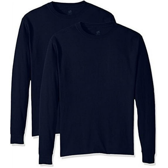 Hanes Mens 5.2 oz Comfortsoft Heavyweight T-Shirt (Pack of 2) 2 Navy