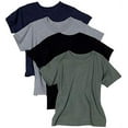thumbnail image 1 of Hanes Mens 5.2 oz HEAVYWEIGHT Short Sleeve T-shirt (Pack of 4) (1 Deep Forest / 1 Light Steel / 1 Navy), 1 of 5