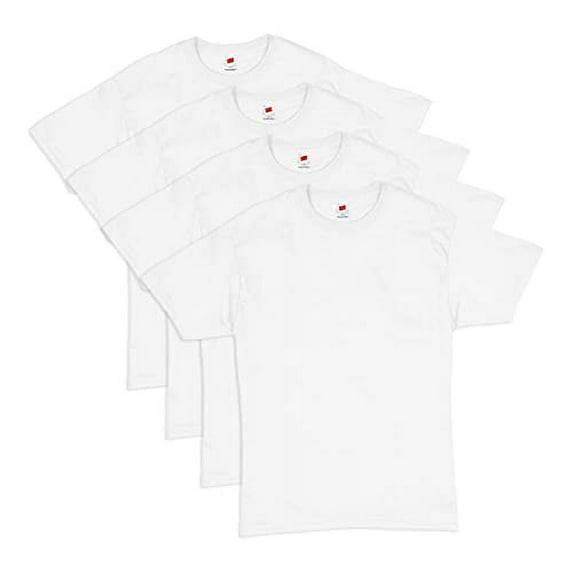 Hanes Mens 5.2 oz HEAVYWEIGHT Short Sleeve T-shirt (Pack of 4) 4 White