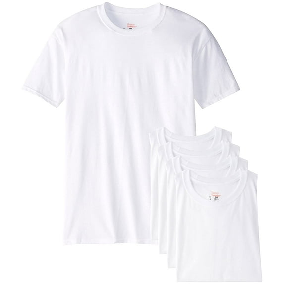 Hanes Mens 5-Pack Big Fresh IQ Crew T-Shirt, White, 3X-Large