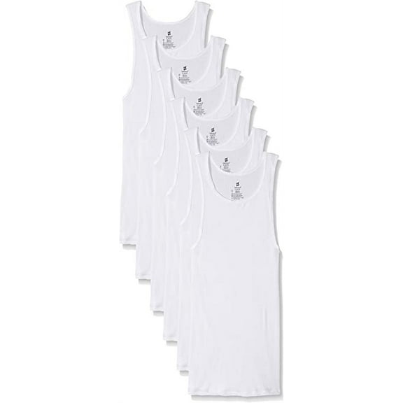 Hanes Men’s 9Pack White A-Shirts Tagless Undershirts Tanks Tank Tops XL