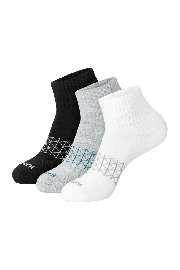 Mens Absolute Comfort Cushioned Ankle Socks, 3-Pairs