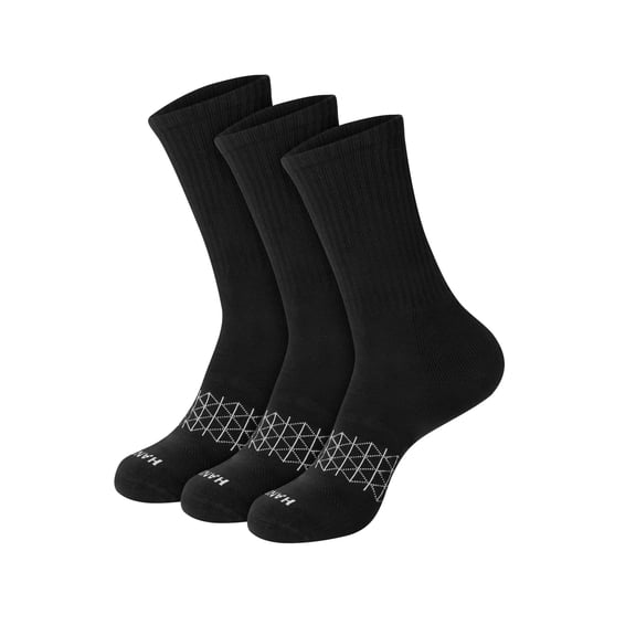Hanes Mens Absolute Comfort Cushioned Crew Socks, 3-Pairs