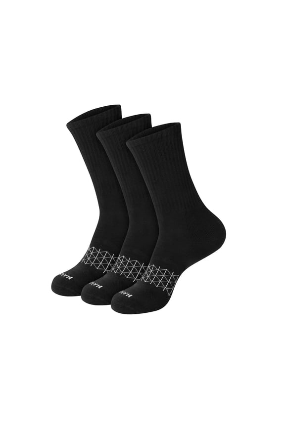 Mens Absolute Comfort Cushioned Crew Socks, 3-Pairs