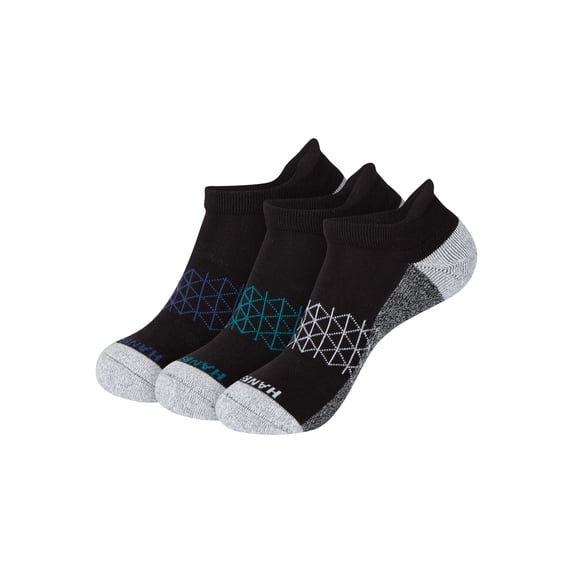 Hanes Mens Absolute Comfort Cushioned Heel Shield Socks, 3 Pairs