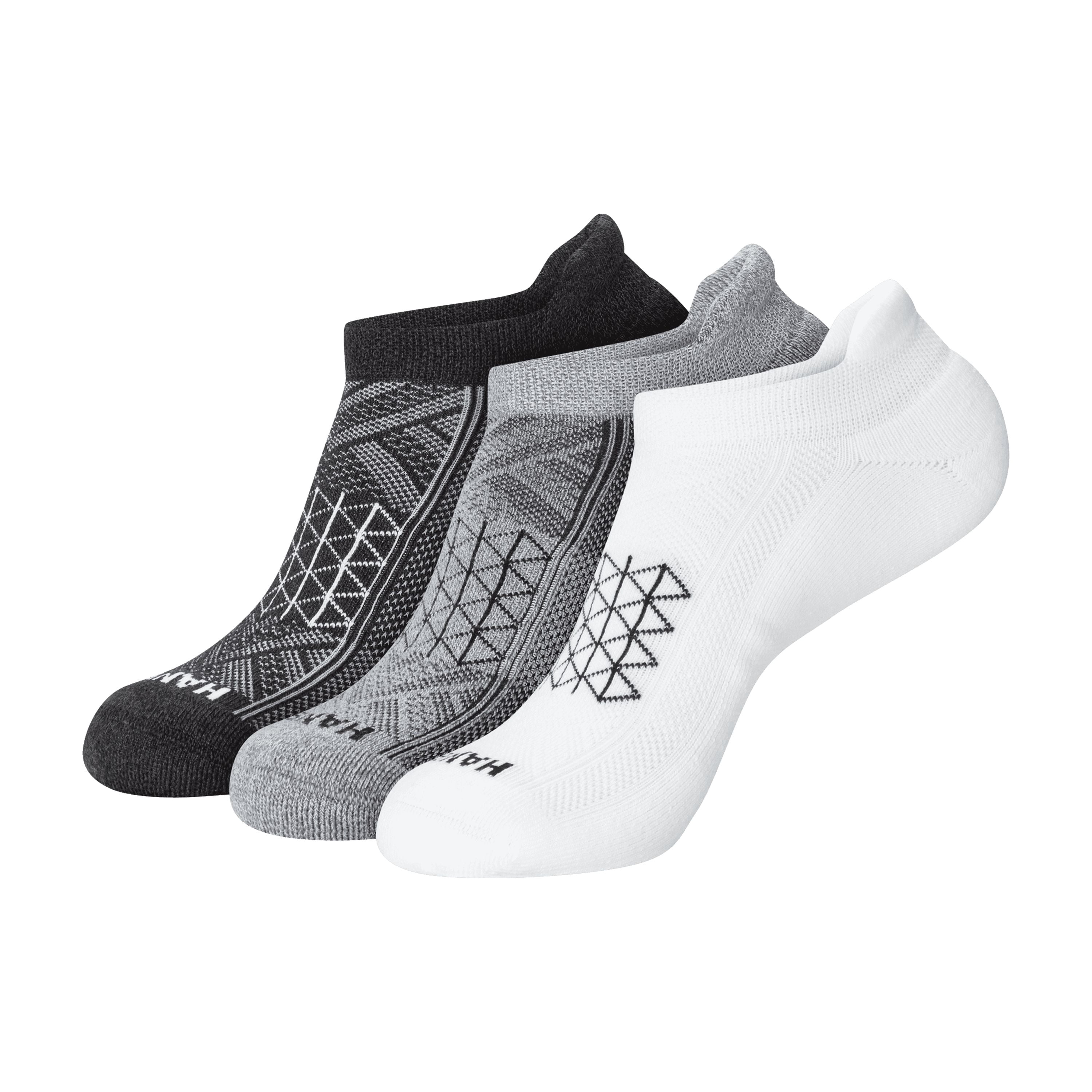 Hanes Mens Absolute Run Comfort Cushioned Heel Shield Socks, 3-Pairs