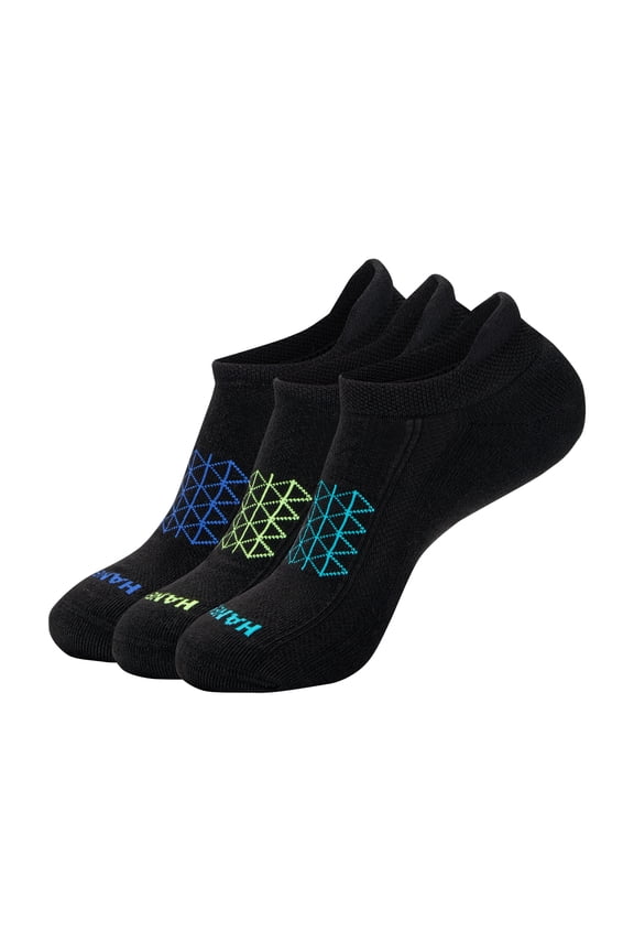 Mens No-Show Socks Value Pack, 3-Pack, Absolute Run No-Show Socks with Heel-Shield Tab, Moisture-Wicking