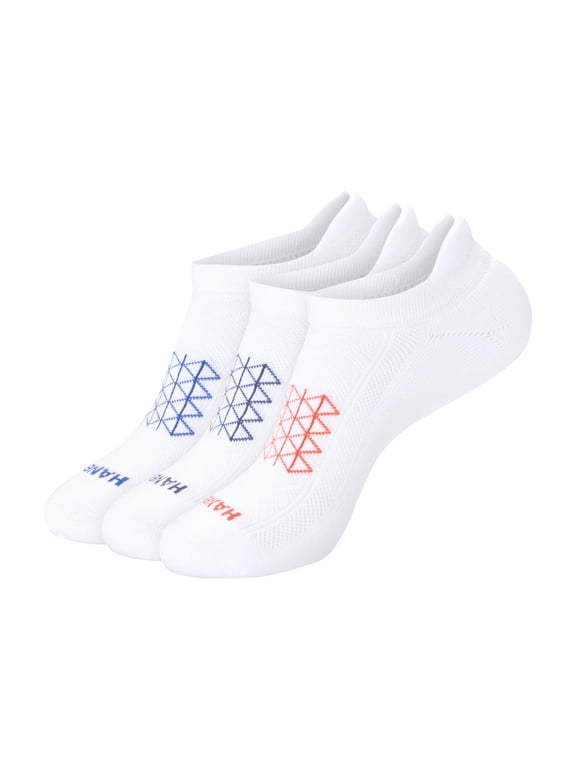 Mens No-Show Socks Value Pack, 3-Pack, Absolute Run No-Show Socks with Heel-Shield Tab, Moisture-Wicking