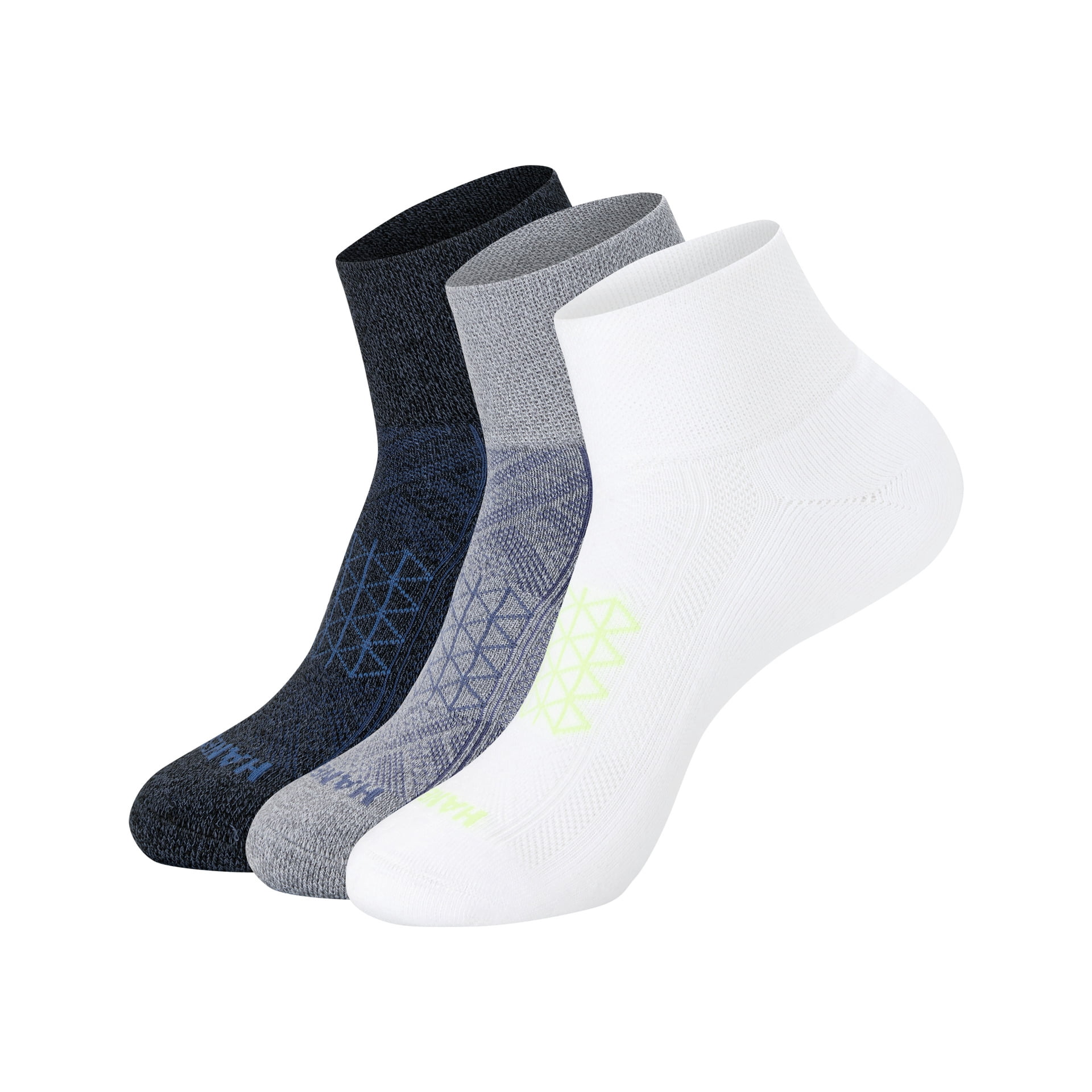 Hanes Mens Ankle Socks, Cushioned, Absolute Comfort, 3-Pack, Size 6-12, White