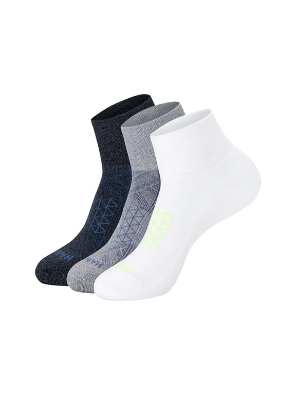 Mens Ankle Socks, Cushioned, Absolute Comfort, 3-Pack, Size 6-12, White