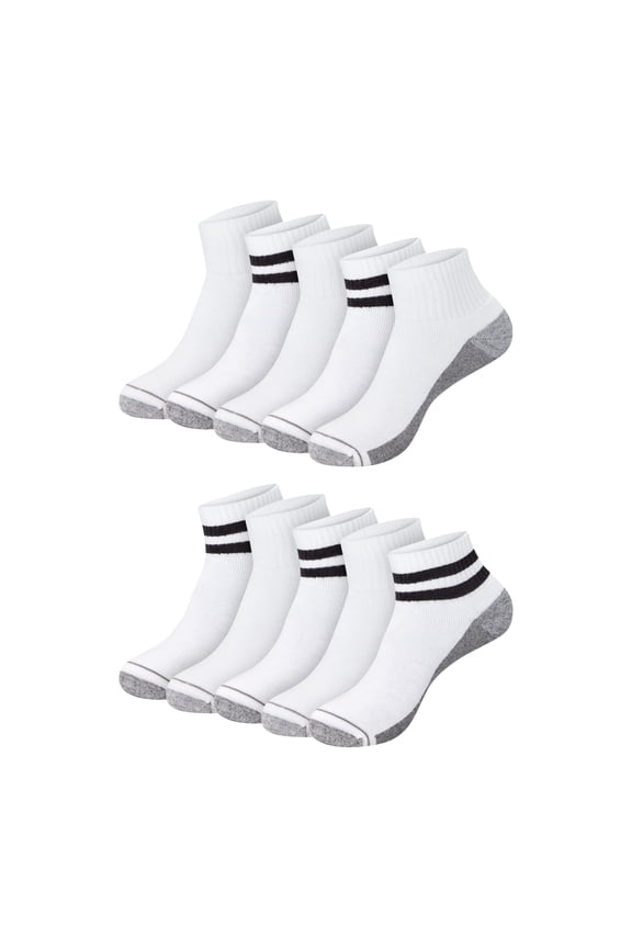 Mens Ankle Socks Pack, 10-Pack, Max Cushion Moisture-Wicking Sock