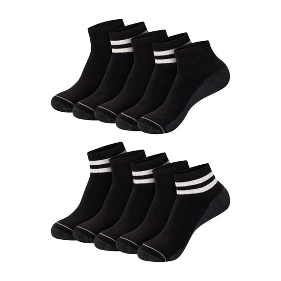 Hanes Mens Ankle Socks Pack, 10-Pack, Max Cushion Moisture-Wicking Sock