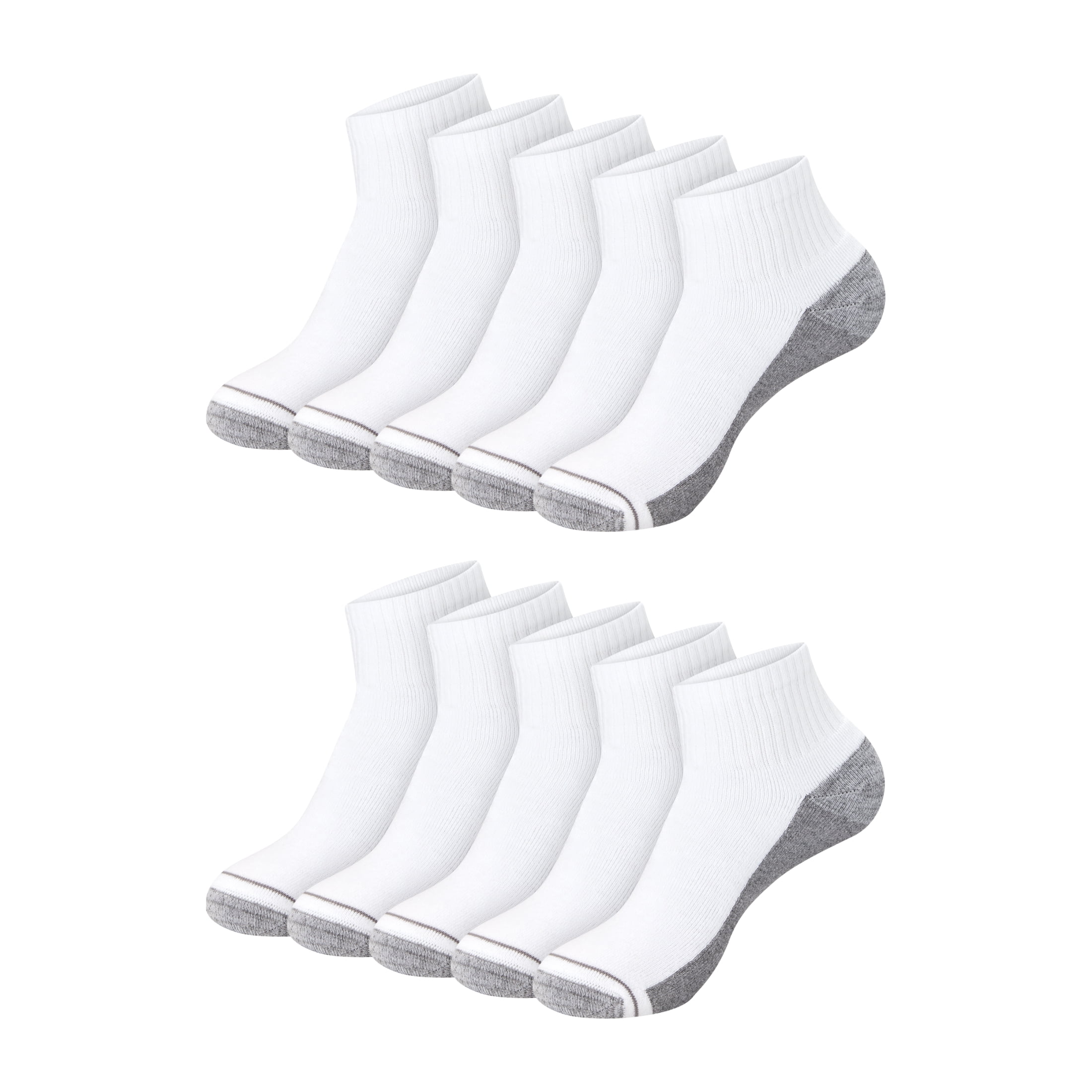 Hanes Mens Ankle Socks Pack, 10-Pack, Max Cushion Moisture-Wicking Sock