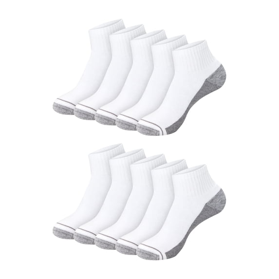 Hanes Mens Ankle Socks Pack, 10-Pack, Max Cushion Moisture-Wicking Sock