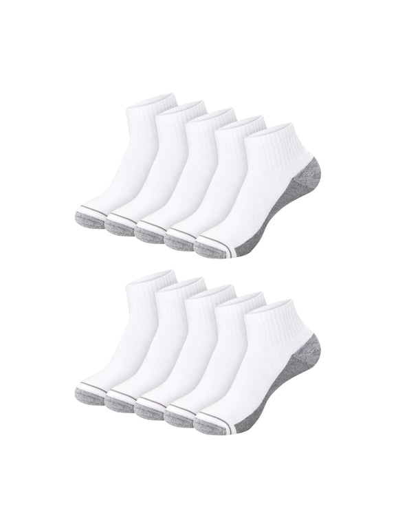 Mens Ankle Socks Pack, 10-Pack, Max Cushion Moisture-Wicking Sock