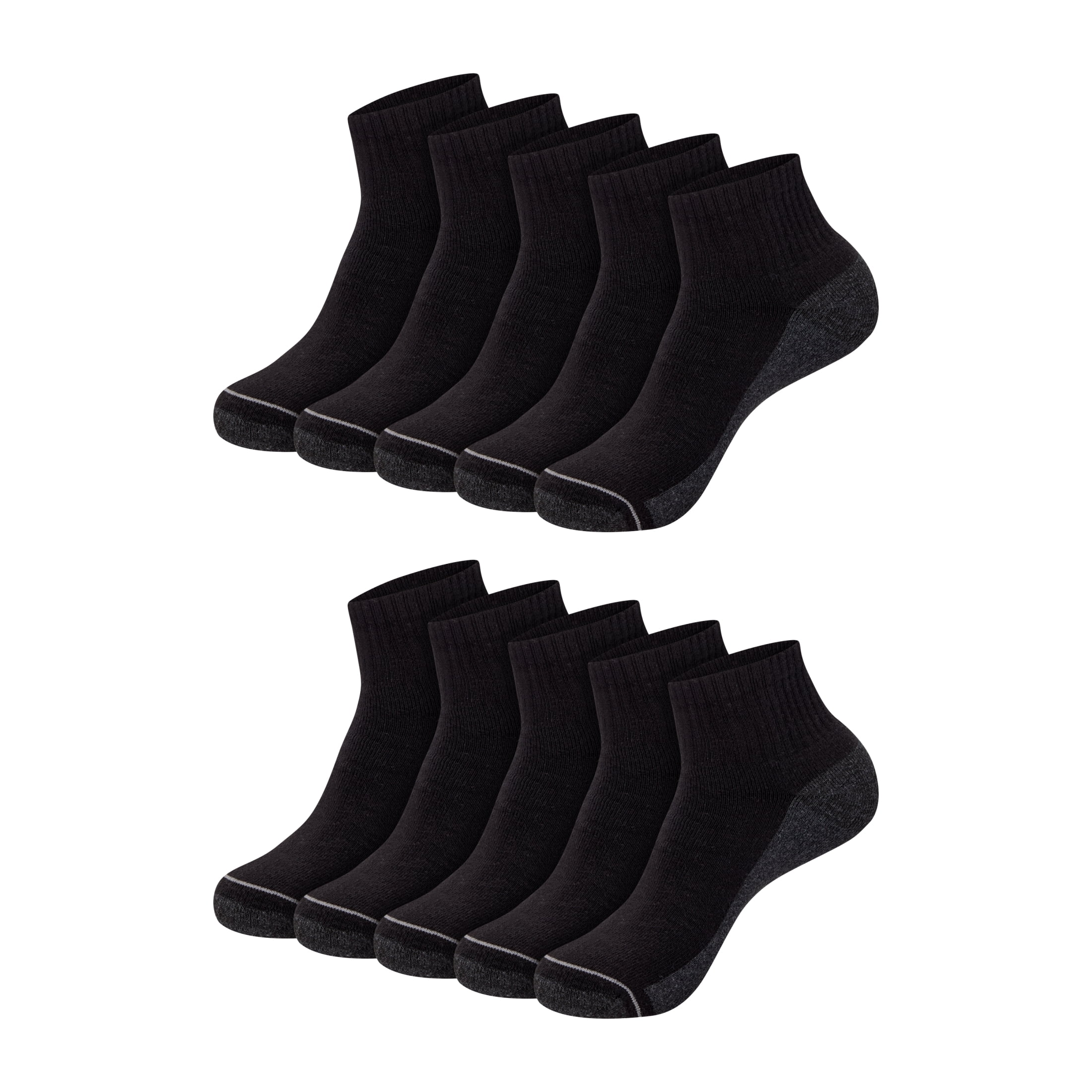 Hanes Mens Ankle Socks Pack, 10-Pack, Max Cushion Moisture-Wicking Sock