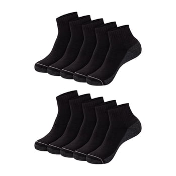 Hanes Mens Ankle Socks Pack, 10-Pack, Max Cushion Moisture-Wicking Sock