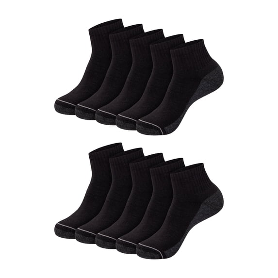 Hanes Mens Ankle Socks Pack, 10-Pack, Max Cushion Moisture-Wicking Sock