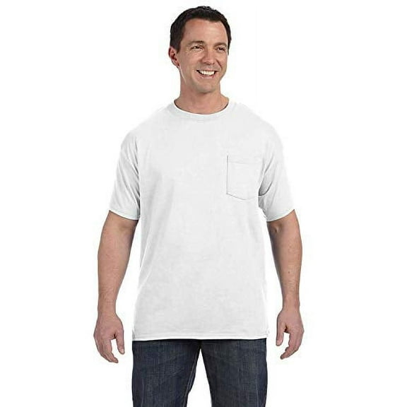 Hanes Mens Authentic Pocket Short-Sleeve T-Shirt (Pack of 3) 3 White