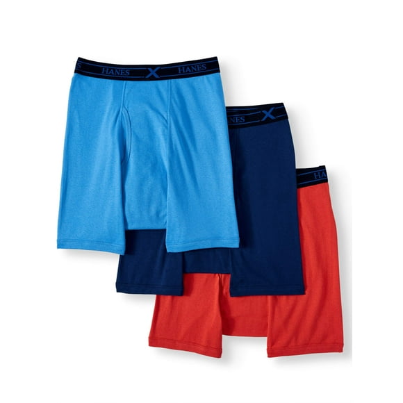 Hanes Mens Big and Tall Tagless Stretch Boxer Brief w/ X-Temp and Fresh IQ, 3-Pack