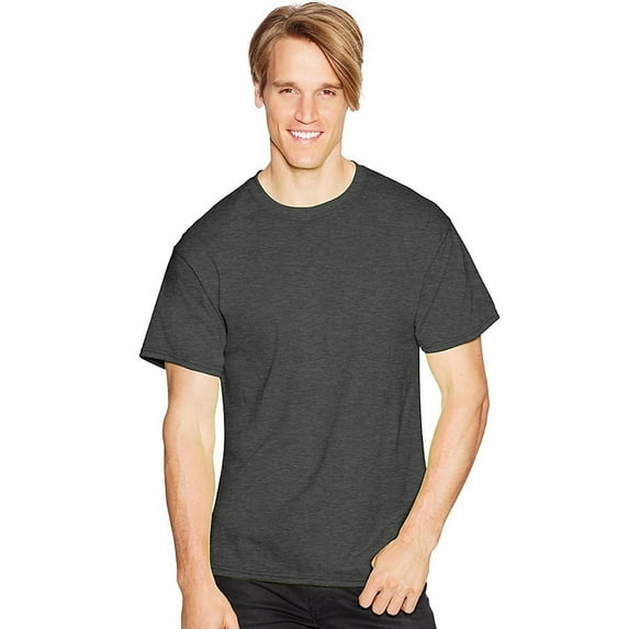 Hanes Mens ComfortBlend EcoSmart Crewneck T-Shirt (Pack of 3) 3 Charcoal Heather
