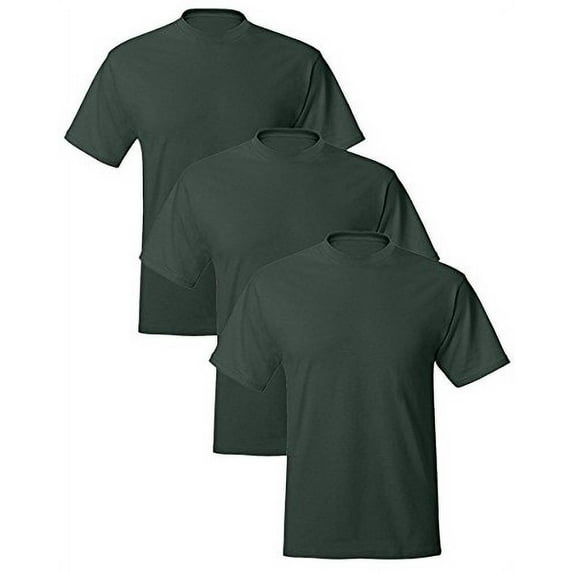 Hanes Mens ComfortBlend EcoSmart Crewneck T-Shirt (Pack of 3) 3 Deep Forest