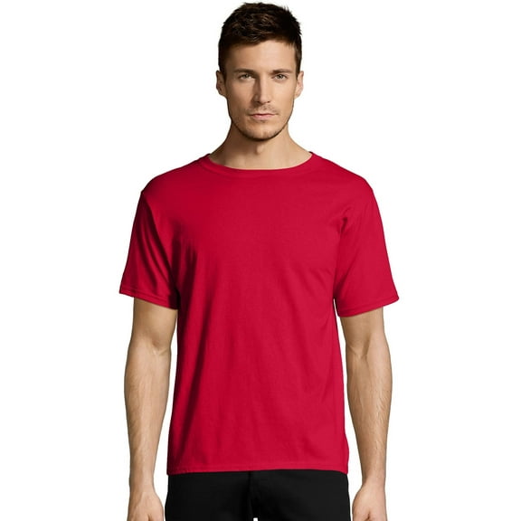 Hanes Mens ComfortBlend EcoSmart Crewneck T-Shirt (Pack of 3) 3 Deep Red